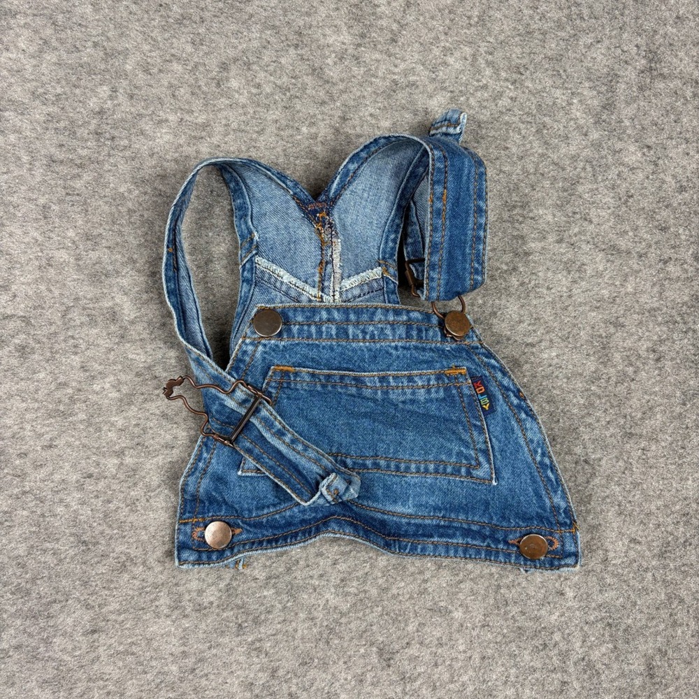 Kids Overalls Unisex 2T Vintage Denim Blue Jean Bib‎ Pocket Adjustable Straps
